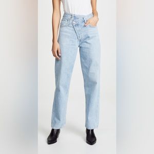 Agolde criss cross jeans light wash full length